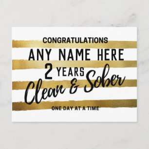 Personalised Sobriety Anniversary 12 step sober Postcard