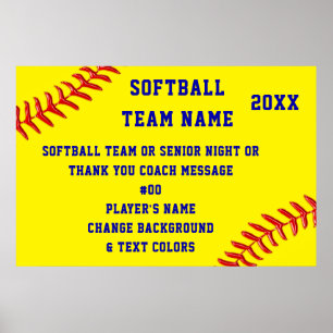 Personalised, Softball Posters, Softball Senior Poster