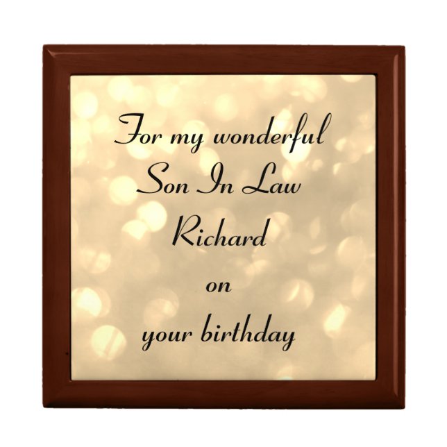 Personalised Son In Law Birthday Gift Box (Front)