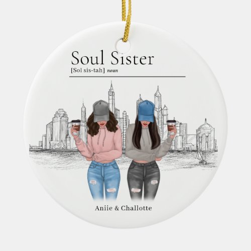 Personalised Soul Sister Christmas Gift  Ceramic Ornament