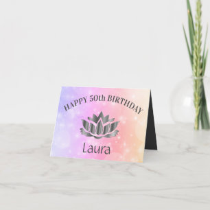 Personalised Sparkly 50th Birthday Card