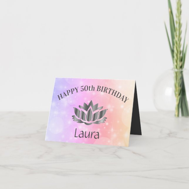 Personalised Sparkly 50th Birthday Card (Front)