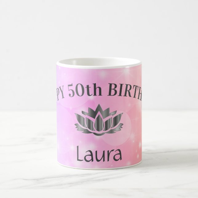 Personalised Sparkly 50th Birthday Mug (Center)