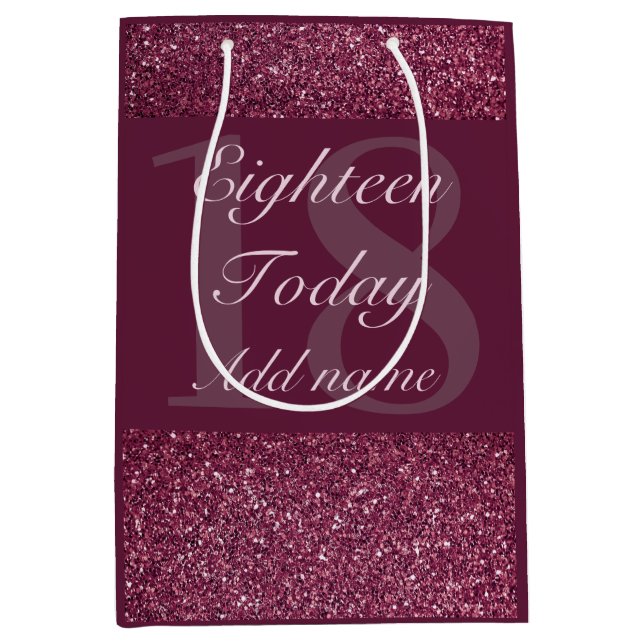 Personalised special birthday gift bag 18th (Front)