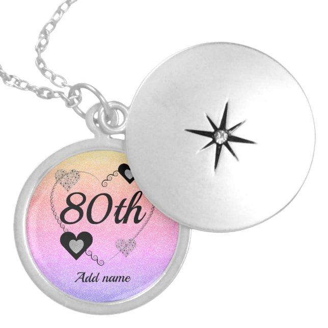 Personalised special birthday necklace 80th (Front)