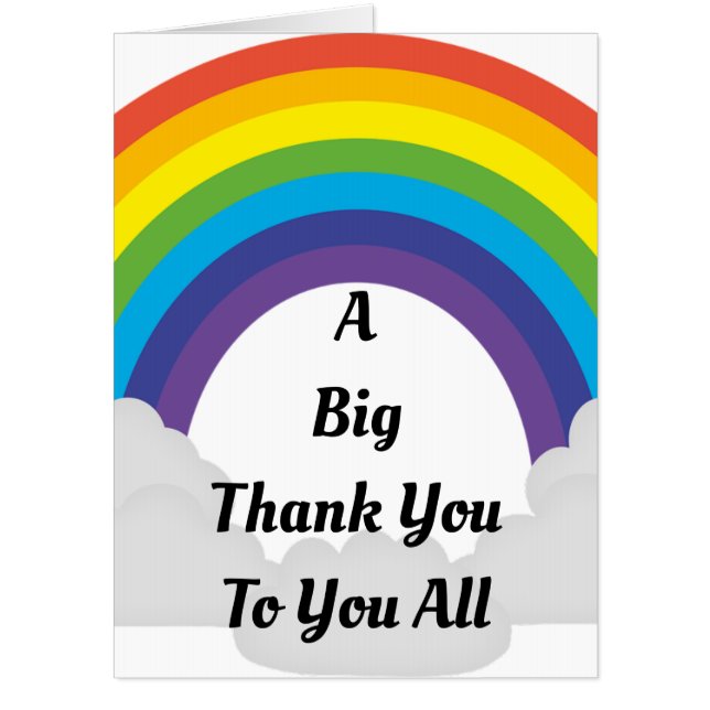 Personalised special thank you to you all card (Front)