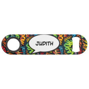 Personalised Speech Bubble Fun Retro Comic Book Speed Bottle Opener