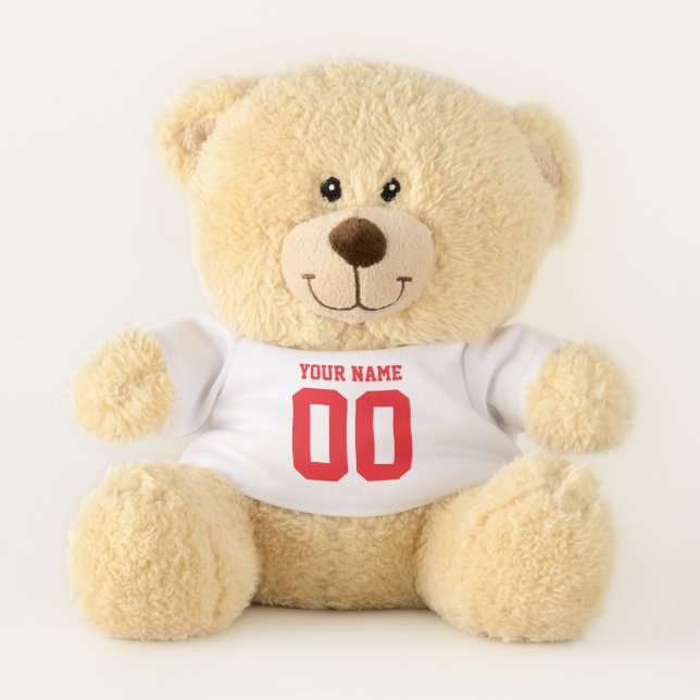 Personalised Sports Jersey Teddy Bear Gift (Front)