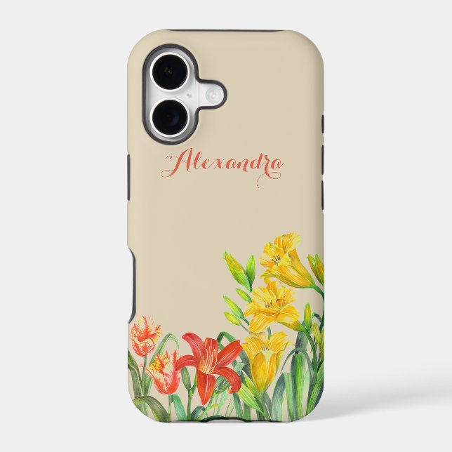 Personalised Spring Flowers Floral Art Case-Mate iPhone Case (Back)