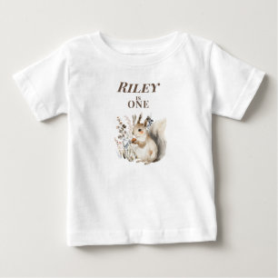 Personalised Squirrel 1st Birthday Baby T-Shirt