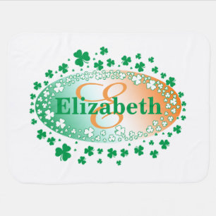 Personalised St Patrick's Day Shamrock Baby Blanket