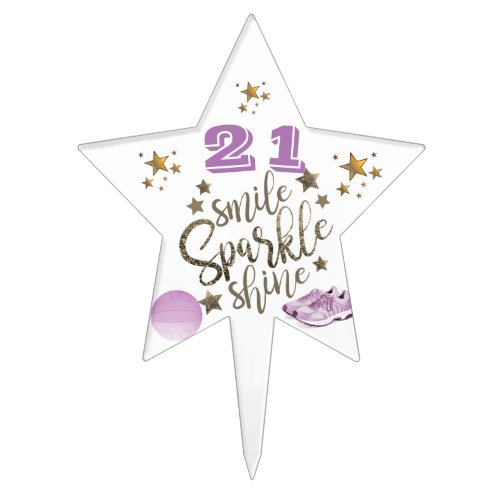 Personalised Star Themed Netball Cake Topper