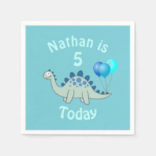 Personalised Stegosaurus Dinosaur Kids Birthday Napkins