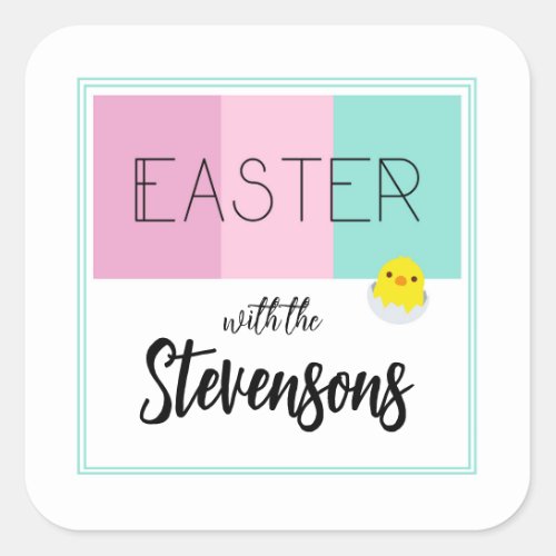 Personalised stickers  Easter stripes