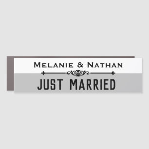 Personalised Stylsh Just Married Car Magnet