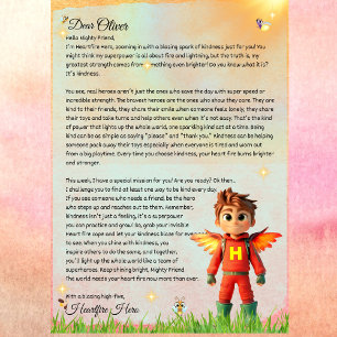 Personalised Superhero Kindness Letter Printable Invitation