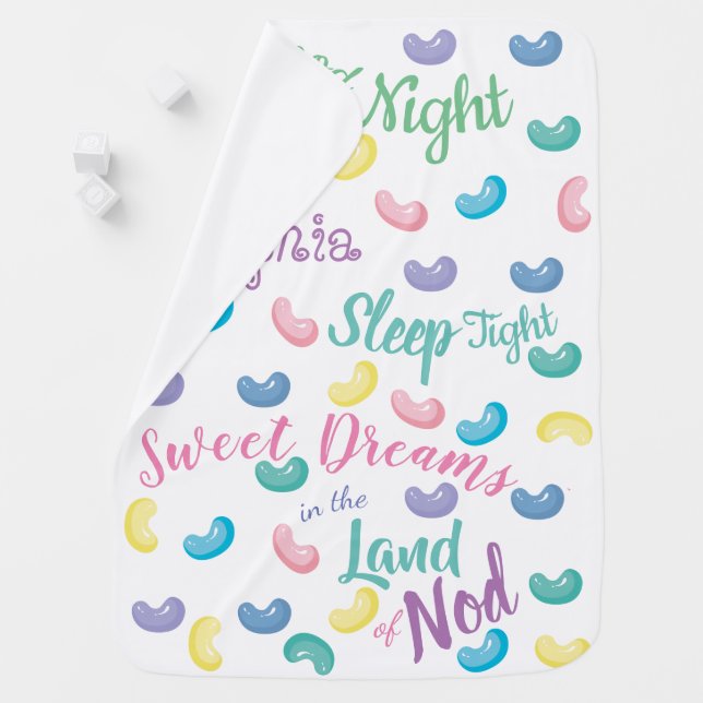 Personalised Sweet Candy Dreams Baby Blanket (In Situ)