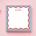 Personalised Teacher Appreciation Pink Blue Wavy Notepad<br><div class="desc">Perfect gift for teachers,  featuring bold vibrant colors.
For more advanced customisation of this design,  e.g. changing layout,  font or text size please click the "CUSTOMIZE" button above. Please contact me for any questions!</div>