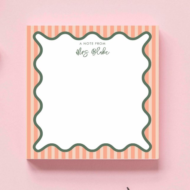 Personalised Teacher Appreciation Whimsical Wavy Notepad (Creator Uploaded)