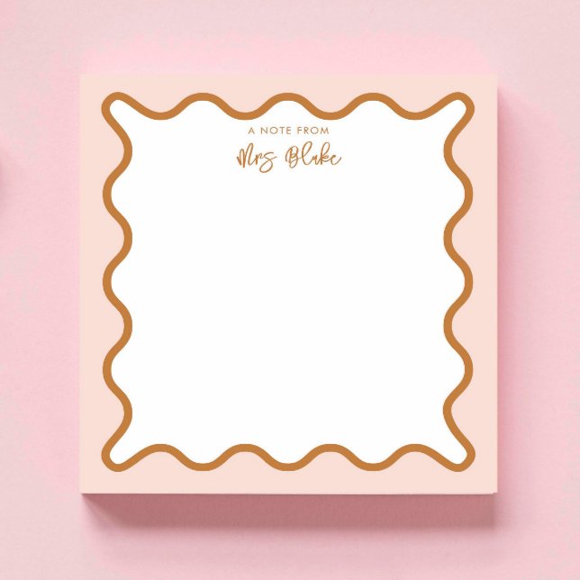 Personalised Teacher Appreciation Whimsical Wavy Notepad (Creator Uploaded)