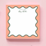 Personalised Teacher Appreciation Whimsical Wavy Notepad<br><div class="desc">Perfect gift for teachers,  featuring salmon and green border.
For more advanced customisation of this design,  e.g. changing layout,  font or text size please click the "CUSTOMIZE" button above. Please contact me for any questions!</div>