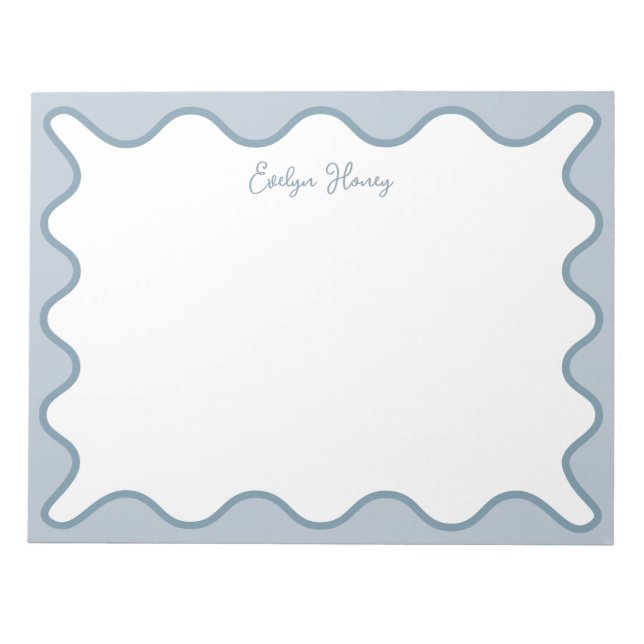 Personalised Teacher Appreciation Whimsical Wavy Notepad (Front)