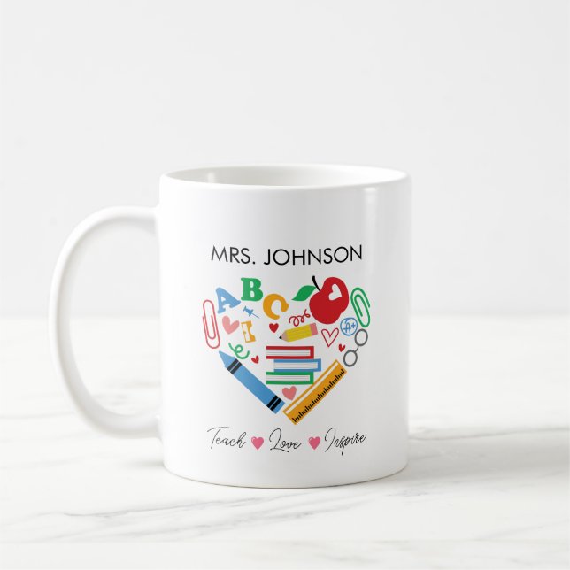 Personalised Teacher Thank You Gift Coffee Mug (Left)