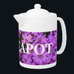 Personalised teapot in custom photo print<br><div class="desc">Personalised teapot in custom photo print. Cute gift idea for friends and family who love drinking tea. Also great for the office. Including lid. Upload your own picture or image. Pink flower example.</div>