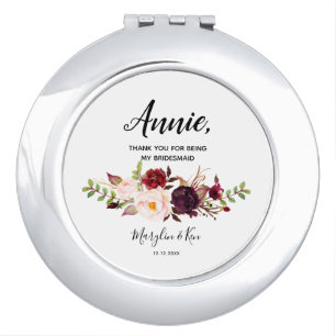 Personalised Thank you for being Bridesmaid Compact Mirror