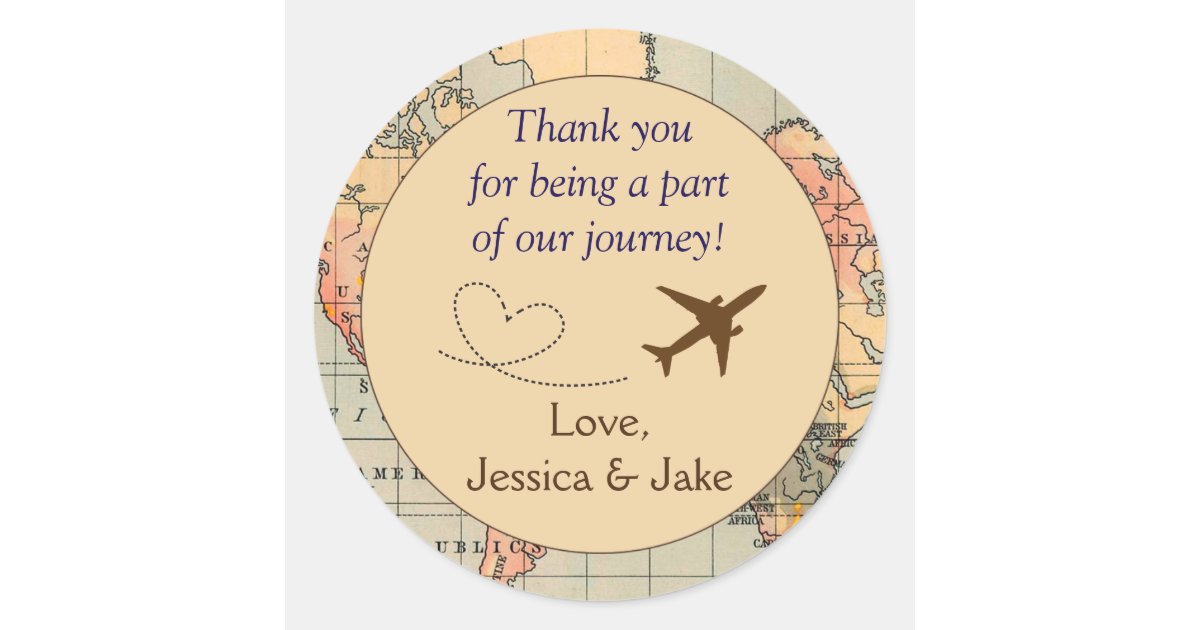 Personalised Thank You Stickers Wedding Favors Clic Round Personalised Thank You Stickers Wedding Favors Clic Round Sticker Zazzle