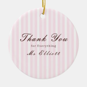 Personalised Thank You Teacher Ornament Pink Mist