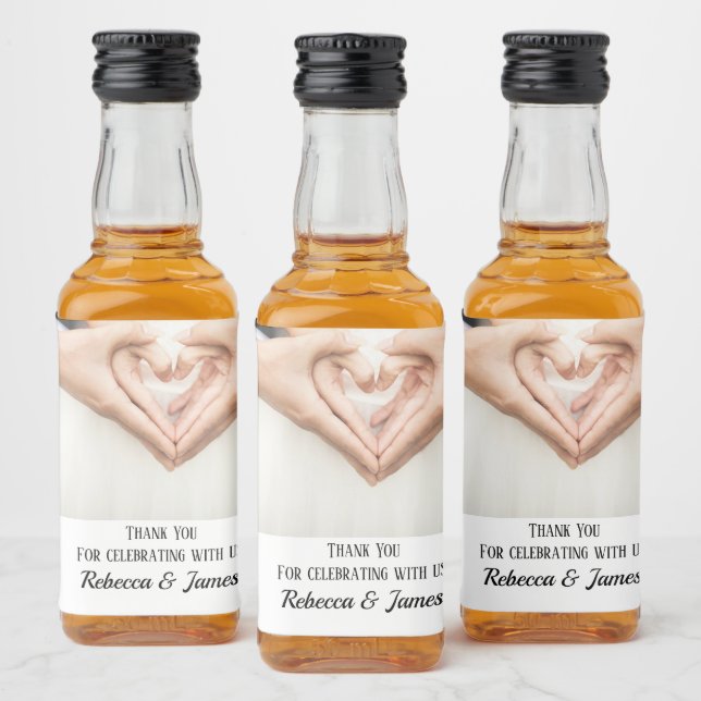 Personalised Thank You Wedding Favor Liquor Bottle Label (Bottles)