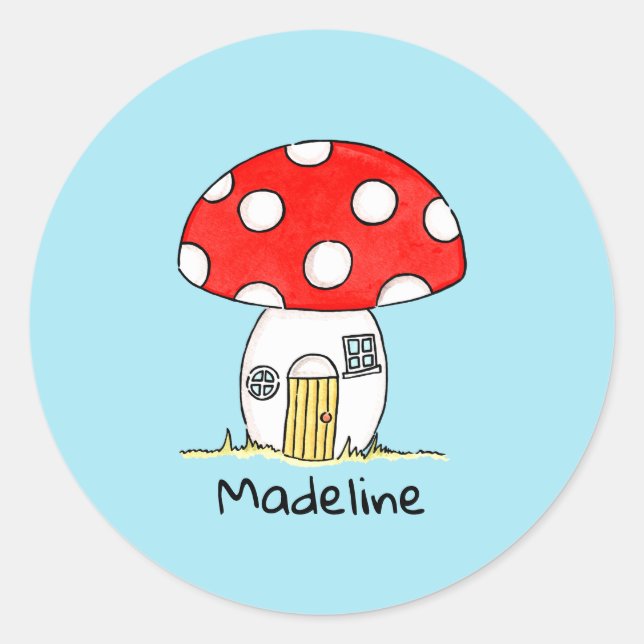 Personalised Toadstool Classic Round Sticker (Front)