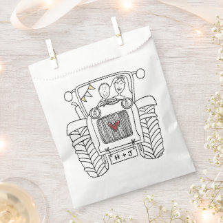 Personalised Tractor Country Wedding Favour Bag