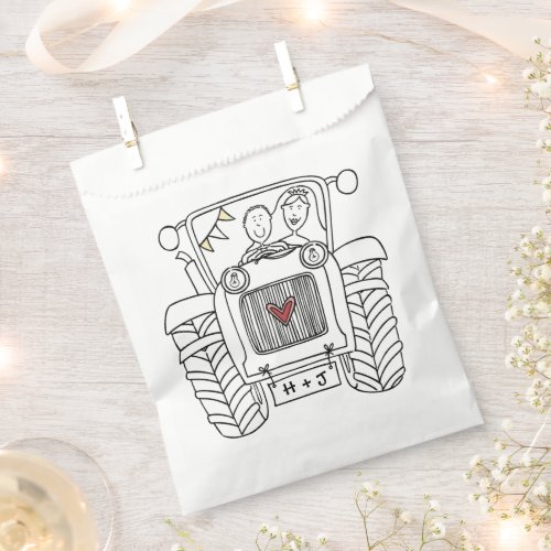 Personalised Tractor Country Wedding Favour Bag