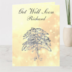 Personalised Tree design Get Well Card