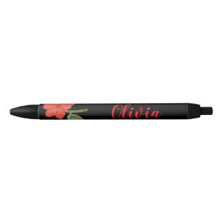 Personalised Trendy Floral Illustration black pen