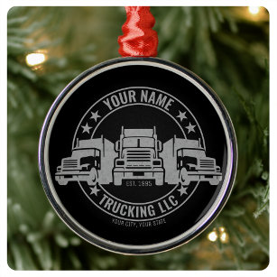 Custom Trucker Christmas Ornaments