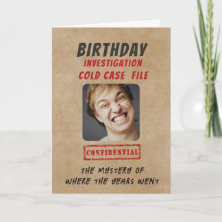 Personalised True Crime Birthday Investigation Card