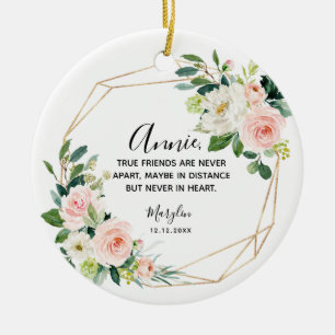 Personalised True friends are never far apart Cera Ceramic Ornament