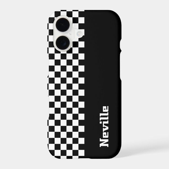 Personalised Two-Tone Checkerboard Iphone Case (Back)