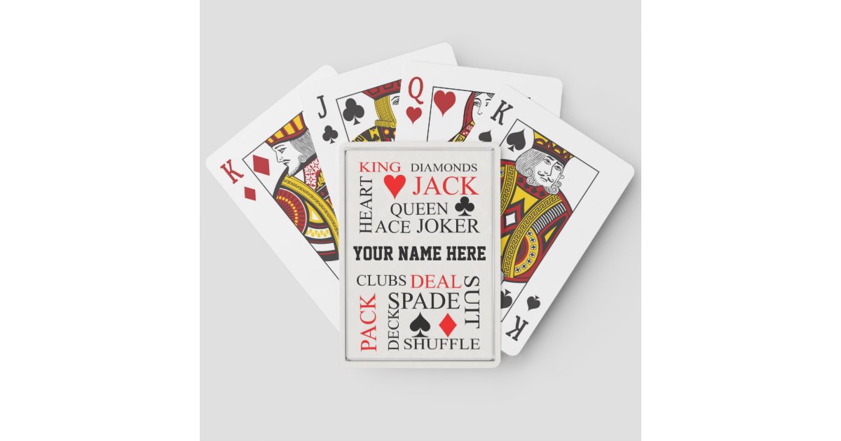 Personalised Typography Style Gift Playing Cards