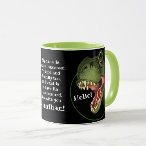 Personalised Tyrannosaurus Rex Dinosaur Mug