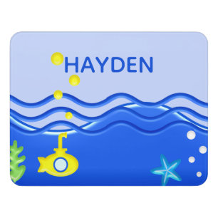Personalised Under The Sea Submarine Beach Door Sign