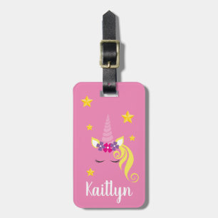 Personalised Unicorn Magical Pink Travel Luggage Tag