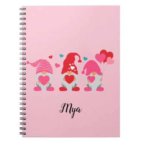 Personalised Valentine Gnomes Notebook