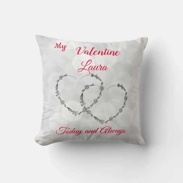 Personalised Valentines Day Throw Pillow (Front)