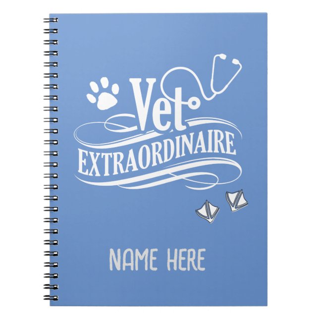 Personalised Veterinary Surgeon Extraordinaire Pla Notebook (Front)