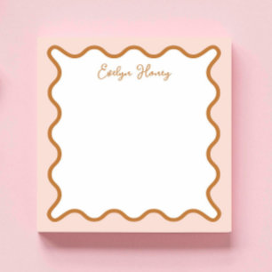 Personalised Vibrant Bold Colors Whimsical Wavy Notepad