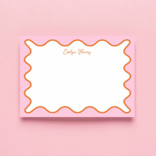 Personalised Vibrant Bold Colors Whimsical Wavy Notepad